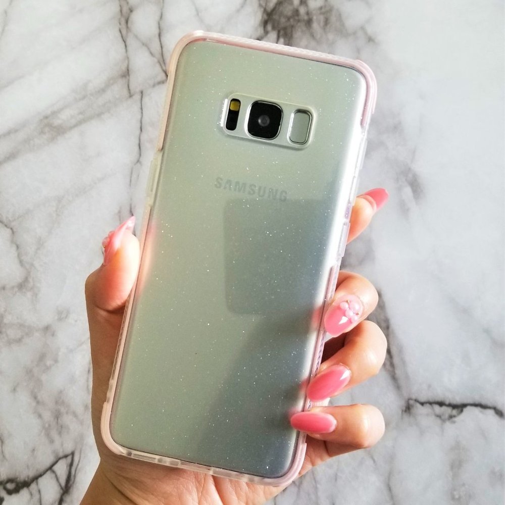 NEW Clear Shockproof Glitter Pink Bumper Case - Picture 5 of 5